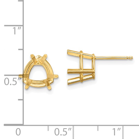 14k 8mm Trillion Earring Mountings