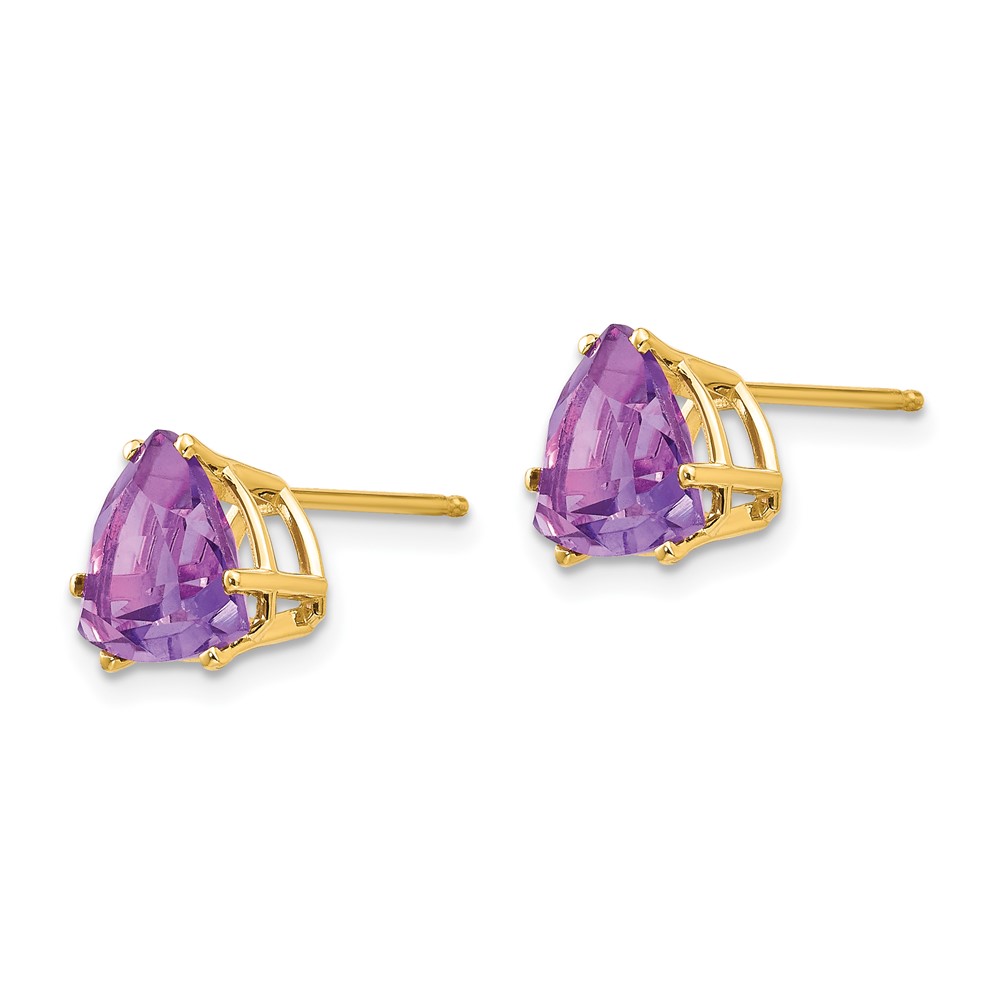 14k 8mm Trillion Amethyst Earrings (XE96AM)