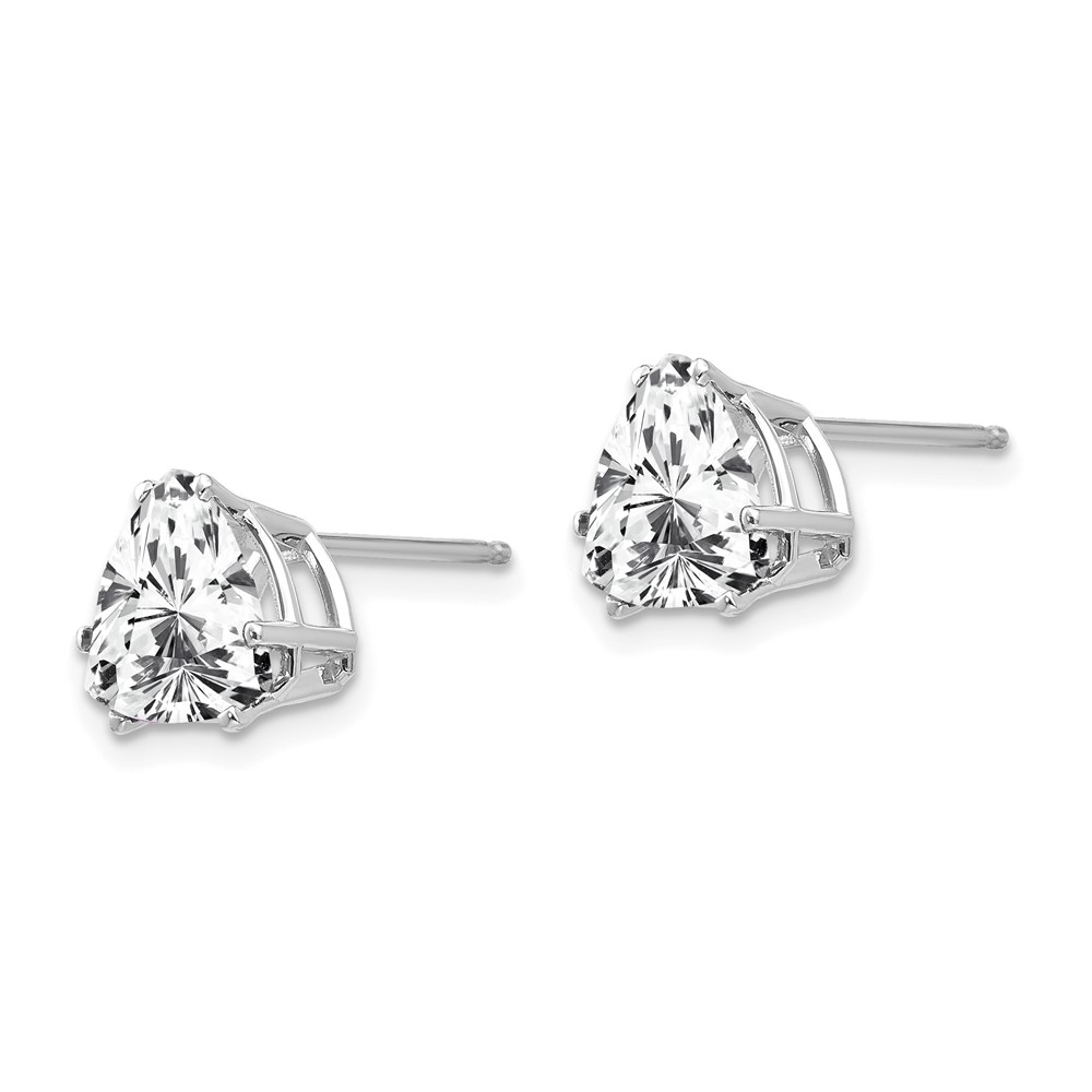 14k White Gold 8mm Trillion Cubic Zirconia Earrings (XE96WCZ)