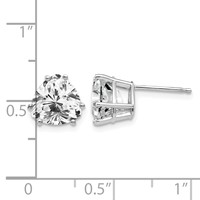 14K White Gold 8mm Trillion Cubic Zirconia Post Earrings view 4