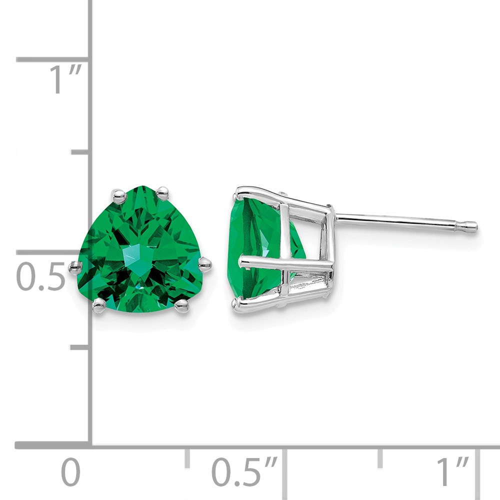 14k White Gold Mount St. Helens Trillion Stud Earrings (XE96WMS)