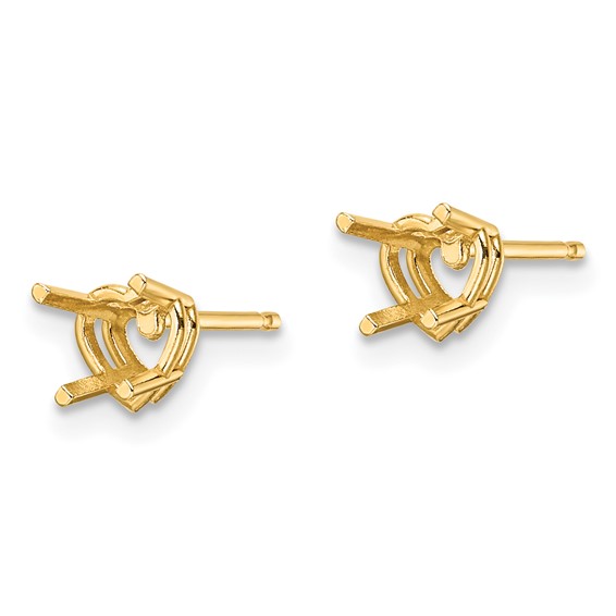 14k 5mm Heart Earring Mountings
