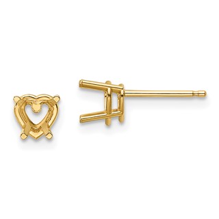 14k 5mm Heart Earring Mountings