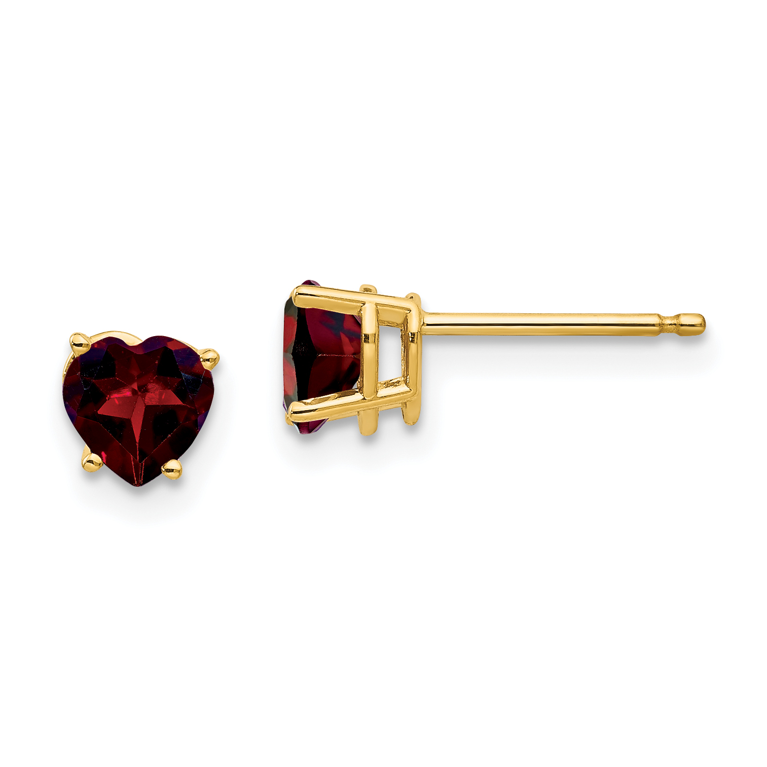 14k 5mm Heart Garnet Earrings (XE97GA)