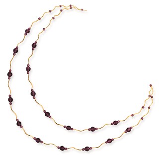 14ky Spiral & Purple Crystal Necklace