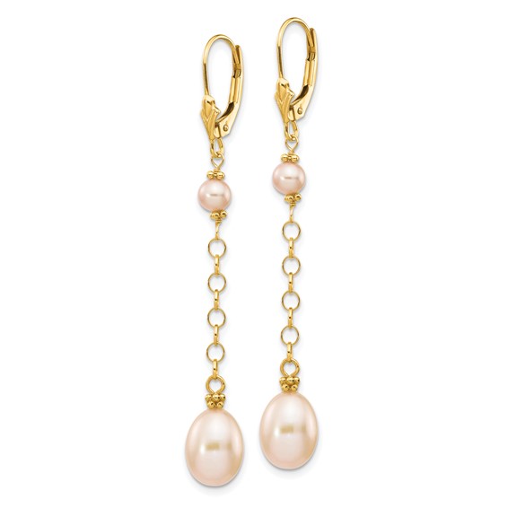 Rice Freshwater Cultured Rice Pearl Leverback Earrings