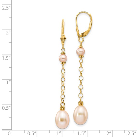 Rice Freshwater Cultured Rice Pearl Leverback Earrings