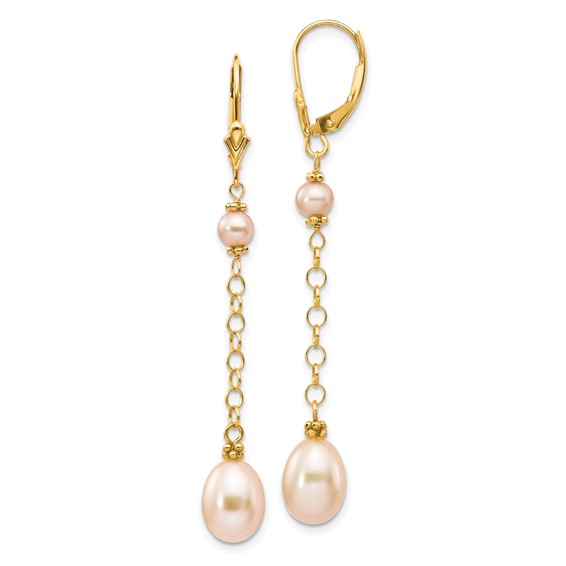 Rice Freshwater Cultured Rice Pearl Leverback Earrings