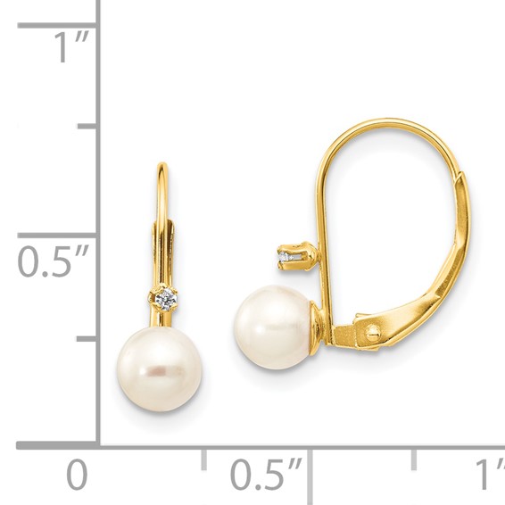 FWC Pearl & Diamond Leverback Earrings