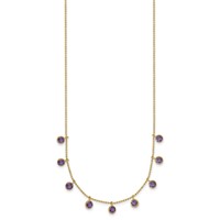 14K Yellow Gold Amethyst Citrine Garnet Peridot Blue Topaz Necklace Plus 2 Inch Extender, 16" view 2