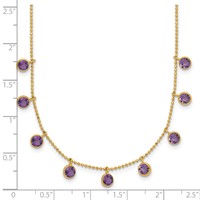 14K Yellow Gold Amethyst Citrine Garnet Peridot Blue Topaz Necklace Plus 2 Inch Extender, 16" view 4