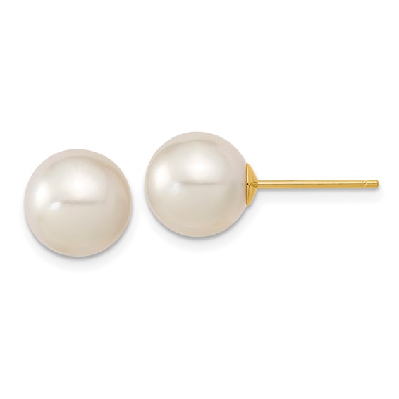 Gold Saltwater Cultured Pearl Earrings