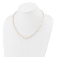 14K Yellow Gold 4-8mm White Freshwater Cultured Pearl Graduated Necklace, 18" view 3