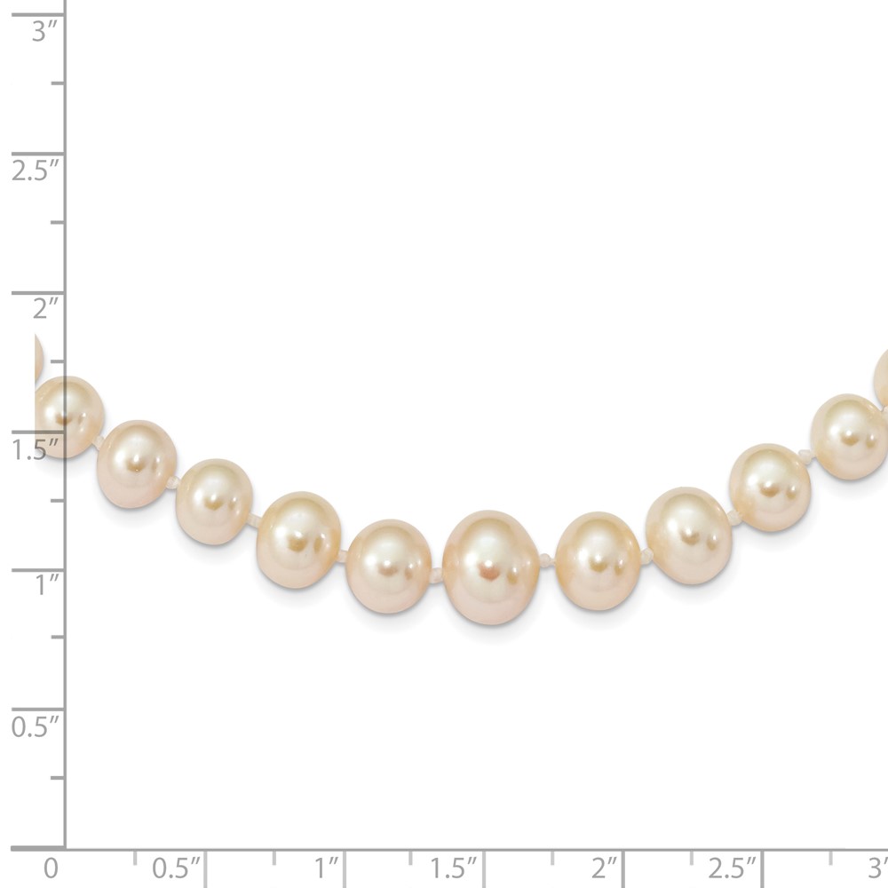 14k 4-8mm White Freshwater Cultured Pearl Graduated 18 inch Necklace (XF373-18)