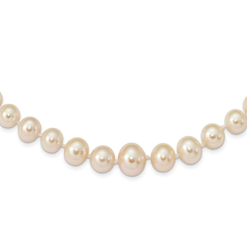 14k 4-8mm White Freshwater Cultured Pearl Graduated 18 inch Necklace (XF373-18)