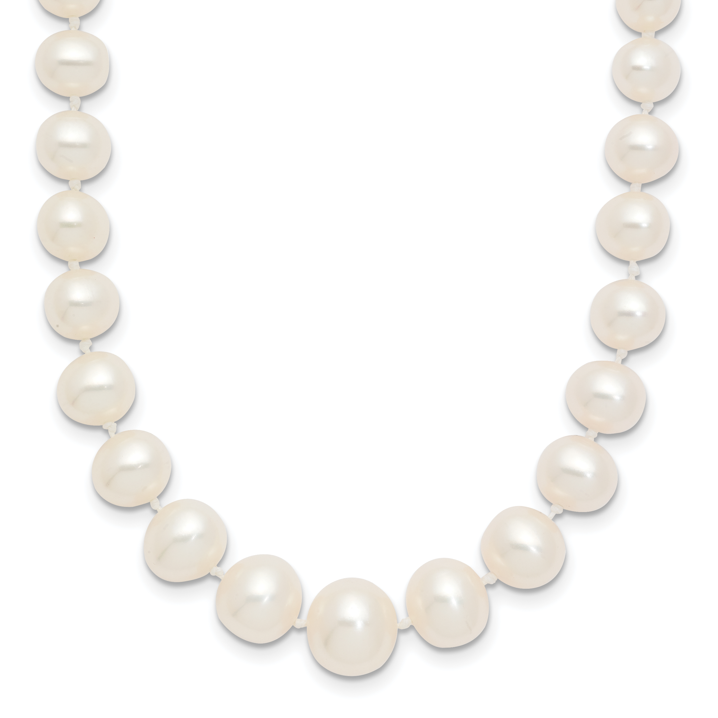 14k 4-8mm White Freshwater Cultured Pearl Graduated 18 inch Necklace (XF373-18)