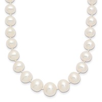 14K Yellow Gold 4-8mm White Freshwater Cultured Pearl Graduated Necklace, 18" view 1