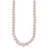 14K Yellow Gold 4-8mm Purple Freshwater Cultured Pearl Graduated Necklace, 18" view 2