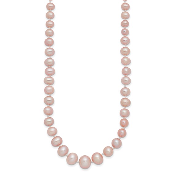 14k 4-8mm Purple Freshwater Cultured Pearl Graduated 18 inch Necklace