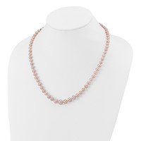14K Yellow Gold 4-8mm Purple Freshwater Cultured Pearl Graduated Necklace, 18" view 4