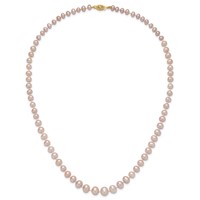 14K Yellow Gold 4-8mm Purple Freshwater Cultured Pearl Graduated Necklace, 18" view 5