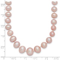 14K Yellow Gold 4-8mm Purple Freshwater Cultured Pearl Graduated Necklace, 18" view 3