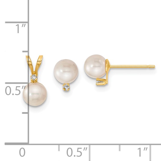 Saltwater Akoya Pearl & Diamond Earring & Pendant Set