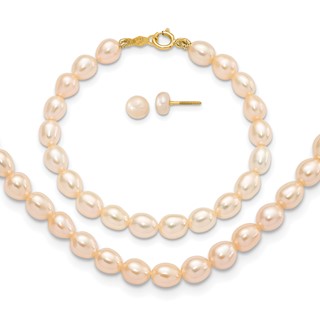 Gold Childrens Pearl Sets