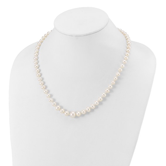 14k 4-9mm White Freshwater Cultured Pearl Graduated 18 inch Necklace
