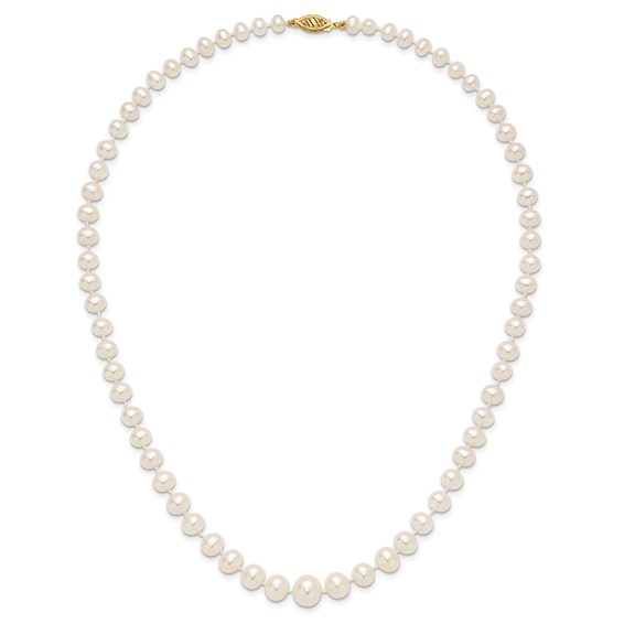 14k 4-9mm White Freshwater Cultured Pearl Graduated 18 inch Necklace