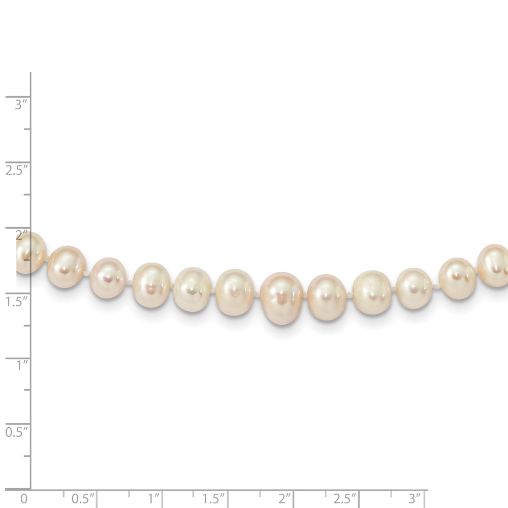 14k 4-9mm White Freshwater Cultured Pearl Graduated 18 inch Necklace (XF407-18)