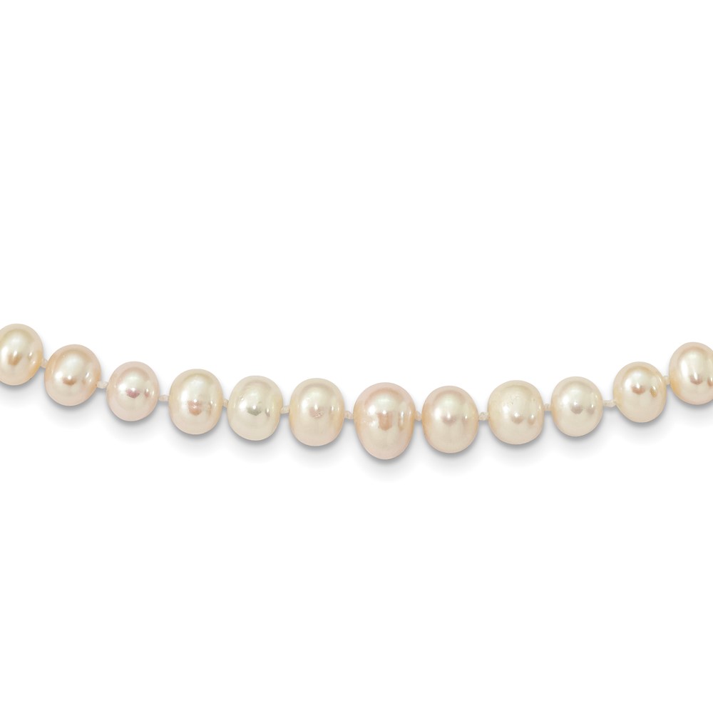 14k 4-9mm White Freshwater Cultured Pearl Graduated 18 inch Necklace (XF407-18)