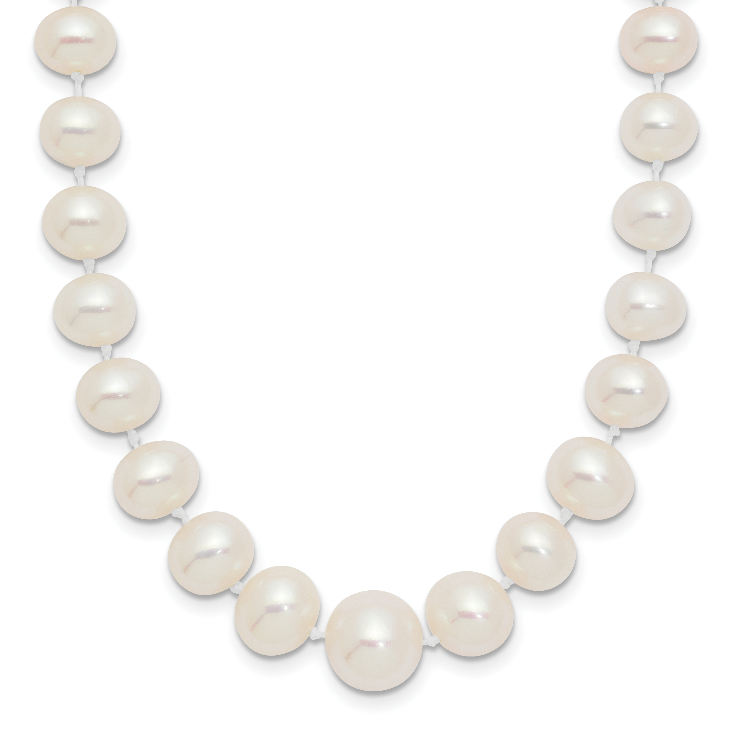 14k 4-9mm White Freshwater Cultured Pearl Graduated 18 inch Necklace (XF407-18)