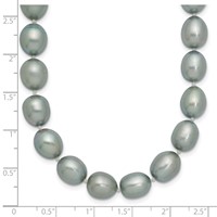 14K White Gold 8-9mm Grey Rice Freshwater Cultured Pearl Necklace, 20" view 4