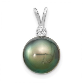 Gold Tahitian Cultured Pearl with Diamond Pendant