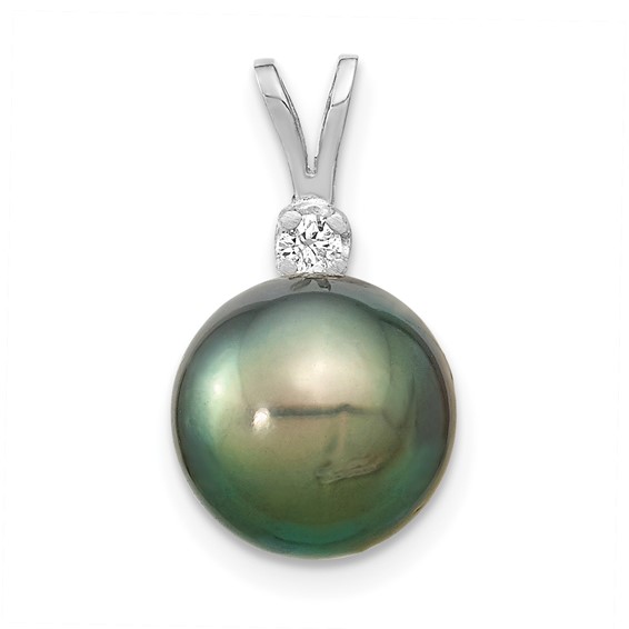 Gold Tahitian Cultured Pearl with Diamond Pendant