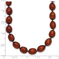 14K Yellow Gold 7-8mm Brown Rice Freshwater Cultured Pearl Necklace, 18" view 5