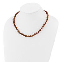 14K Yellow Gold 7-8mm Brown Rice Freshwater Cultured Pearl Necklace, 18" view 3