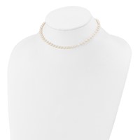 14K Yellow Gold 4-5mm White Semi-Round Freshwater Cultured Pearl Necklace, 12" view 3