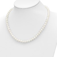 14K Yellow Gold 6-7mm White Round Freshwater Cultured Pearl with 1 Extender Bracelet 18 Inch with 2 Inch Extender Necklace Button Earrings Set, 7.25" view 4