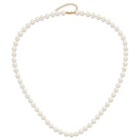 14K Yellow Gold 6-7mm White Round Freshwater Cultured Pearl with 1 Extender Bracelet 18 Inch with 2 Inch Extender Necklace Button Earrings Set, 7.25" view 5