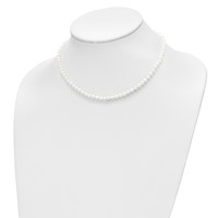14K 4-5mm White Freshwater Cultured Pearl 14 Inch Necklace with 1 Inch Extender 5 Inch Bracelet with 1 Inch Extender Post Earrings Set view 5
