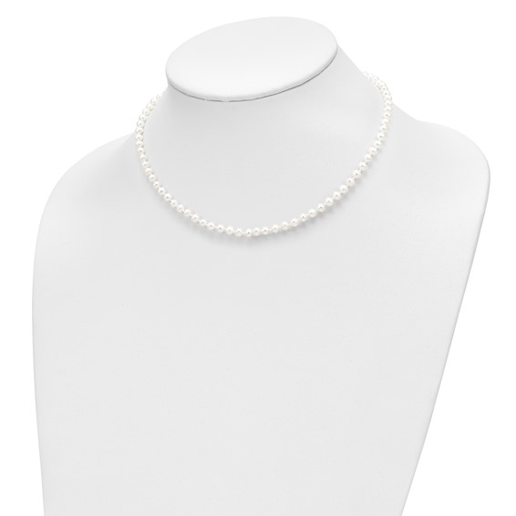14k 4-5mm White Freshwater Cultured Pearl 14 inch Necklace with 1 inch Extender/5 inch Bracelet with 1 inch Extender/Post Earrings Set