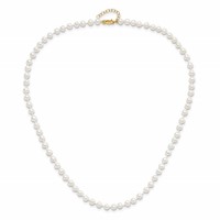 14K 4-5mm White Freshwater Cultured Pearl 14 Inch Necklace with 1 Inch Extender 5 Inch Bracelet with 1 Inch Extender Post Earrings Set view 3