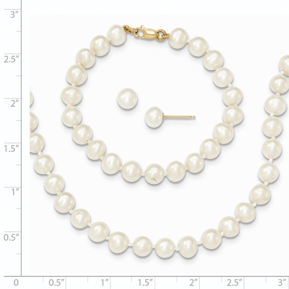 Gold Childrens Pearl Sets
