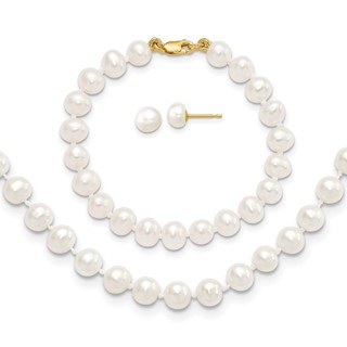 Gold Childrens Pearl Sets