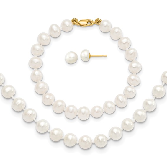 Gold Childrens Pearl Sets
