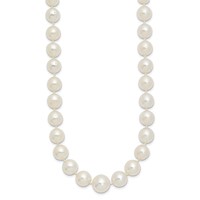 14K Yellow Gold 9.5-12mm White Round South Sea Saltwater Cultured Graduated Pearl Necklace, 18" view 2
