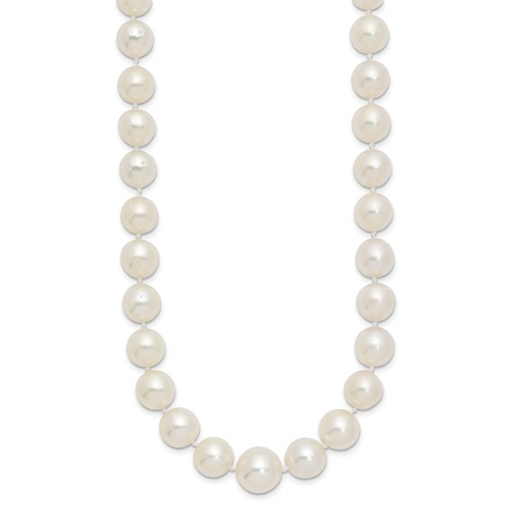 14k 9.5-12mm White Round South Sea Saltwater Cultured Graduated Pearl 18 inch Necklace