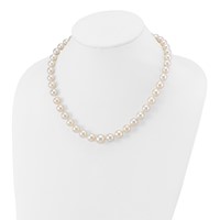 14K Yellow Gold 9.5-12mm White Round South Sea Saltwater Cultured Graduated Pearl Necklace, 18" view 3